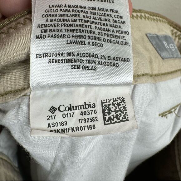 Columbia Men's Green Beige Flex ROC Canvas Cargo Utility Stretch Pants 48x32 - Picture 15 of 15